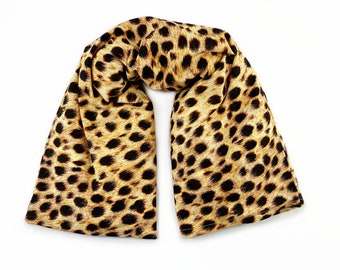 Cheetah Neck Wrap/ Corn Heating Neck Wrap/ Heating Pad/ Hot or Cold Corn Bag/ Gift for Mom