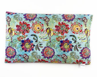 Extra Large Corn Bag / Hot Cold Pack / Heating Pad / Lap Warmer / Bed Warmer / Floral / Constant Companion / Birds and Butterflies Garden