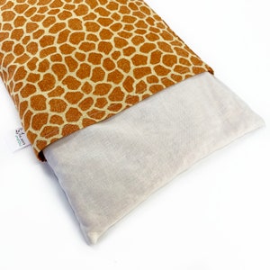 Constant Companion/ Large/ Corn Bag Heating Pad/ Insomnia, Chronic Pain, Sheet Warmer/ Giraffe/ Gift for animal lover image 5