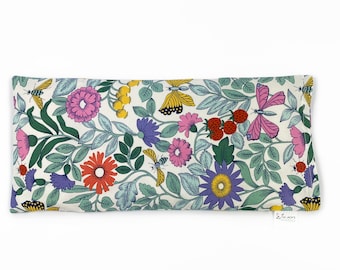 Three Sectioned Eye Pillow / Removable, Washable Cover / Corn Bag / Migraine Relief / Sinus Congestion / Floral / Grandma's Garden