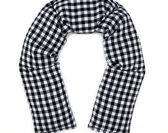 Black and White Checked Corn Heat Wrap / Neck Wrap / Heating Pad / Microwavable / Hot or Cold Corn Pack