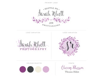 Branding Package - Photography Logo and Watermark - Cute Font Script - Logo Design - Watermark - Premade Marketing Kit - BPL04