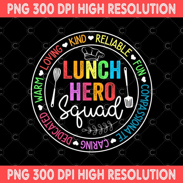 School Lunch Hero Squad PNG, Funny Lady Cafeteria Squad Workers Digital Download, Funny Cafeteria Workers, Cafeteria Lunch Lady Sublimation