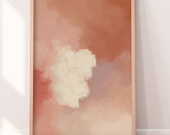 Abstract Print, Terracotta Watercolor, Mid Century, Blush, Boho, Painting, Pink, Modern Wall Art, Minimalist Decor, Printable Digital Art