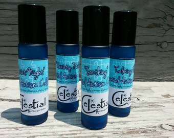 Essential Autism Collection (4) 10ml Body Oil Quiet Night, Calming Focus, Soothing, Anxiety Relief