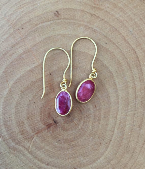 handmade gemstone jewelry birthday gift Dyed ruby 925 sterling silver earring boho earring gift for mom. gift for her wedding earring