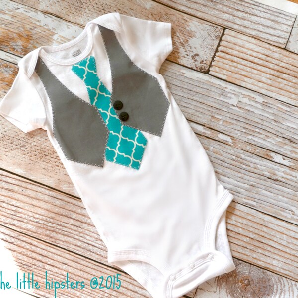 New Baby BoyBow Tie Bodysuit  -   Vest Bodysuit  - Easter  Photo Prop - Babys First Easter - Baby Boy Onesie Spring