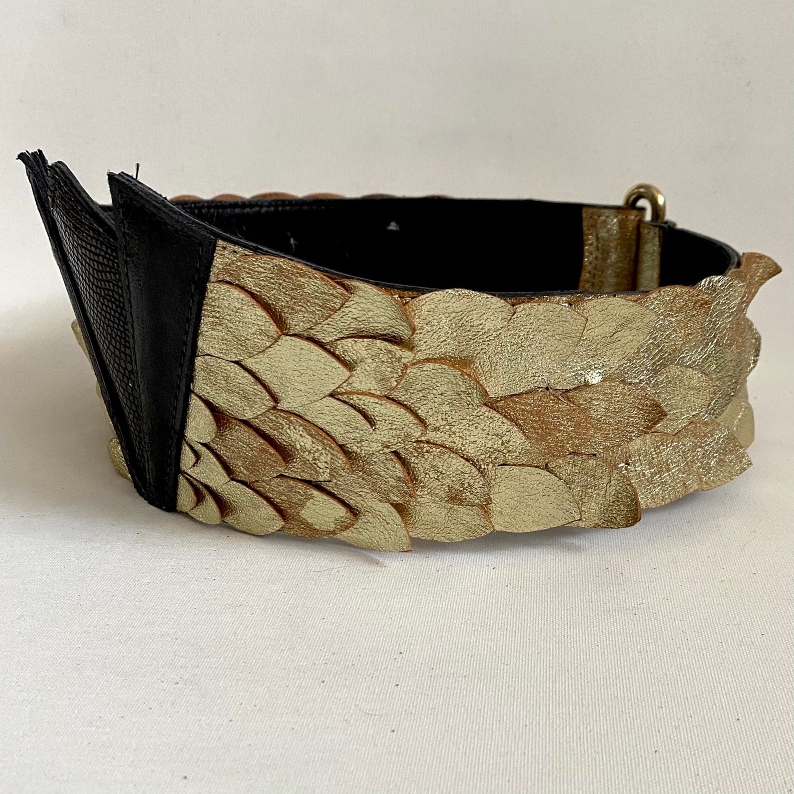Leather Scales Belt Etsy