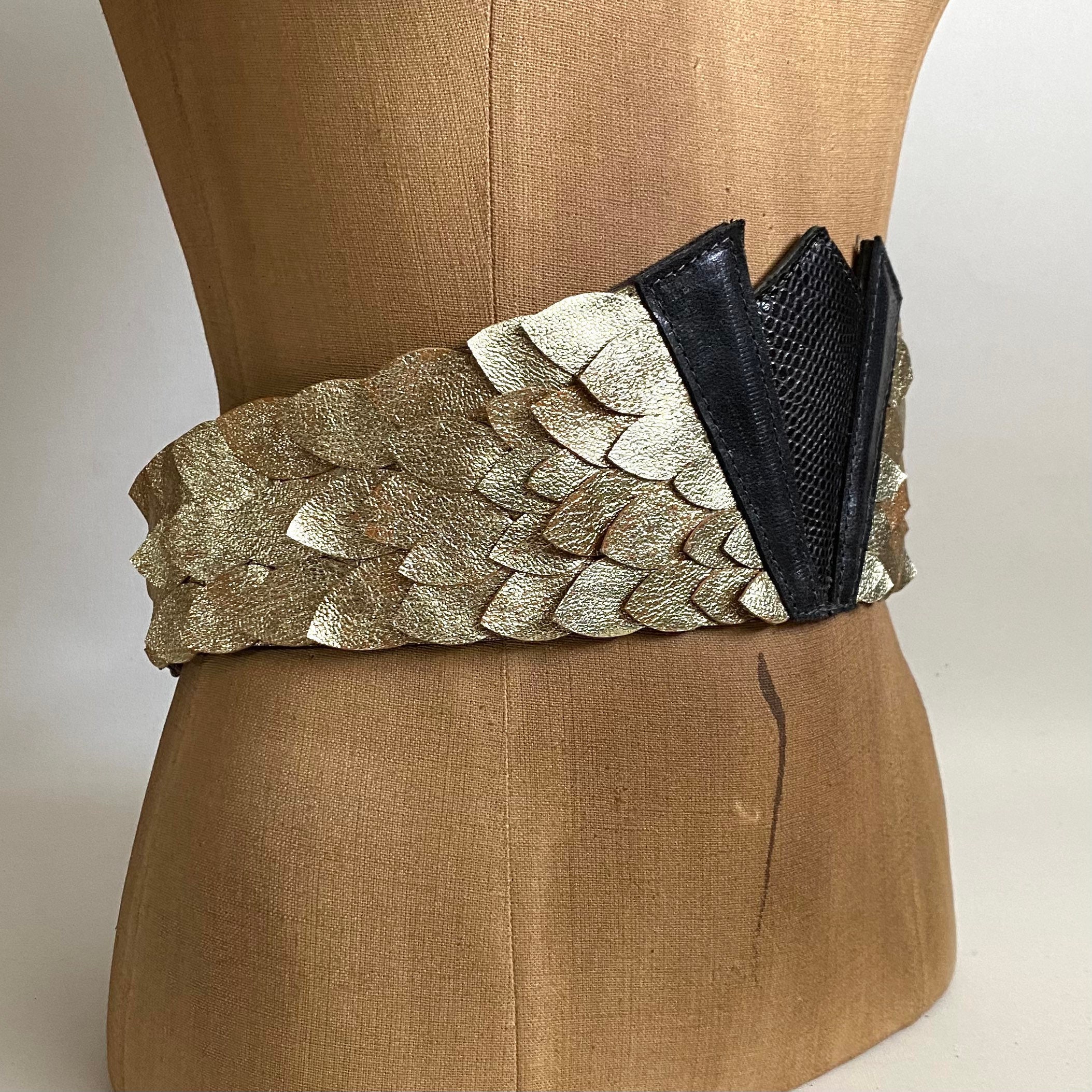 Leather Scales Belt Etsy