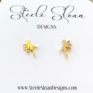 Tinkerbell Fairy Earrings Cute Earrings Stud Earrings Hypoallergenic Earrings Fairy Gift