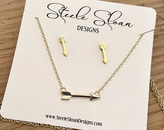 Fear the Spear -Arrow Necklace and Stud Earrings Set great for Florida State Fans! Seminoles, Florida State Gift Idea, Hypoallergenic