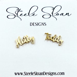 Ole Miss Hotty Toddy Gold Stud Earrings- SO CUTE Ole Miss Gift Ole Miss Football Hypoallergenic Gold Stud Earrings