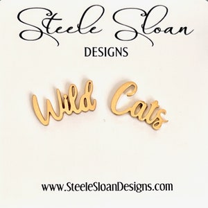 Cute Wild Cat Earrings, Wildcat Football, Gift for Wildcat Fan, Kentucky Wildcats, Gold Stud Hypoallergenic Earring, Kentucky Game Day,
