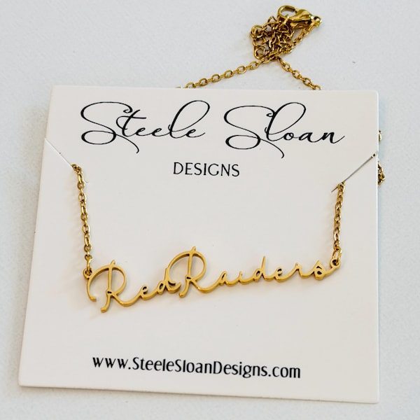 Texas Tech Red Raiders! Red Raiders Necklace Gold Necklace perfect gift for Texas Tech Fans Tarnish Resistant Officially Licensed