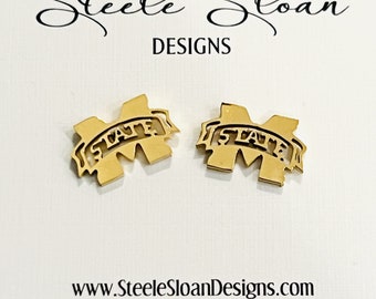 Mississippi State Perfect Gift Logo Earrings - Mississippi State Graduation Gift- Mississippi State Bulldogs - Hypoallergenic