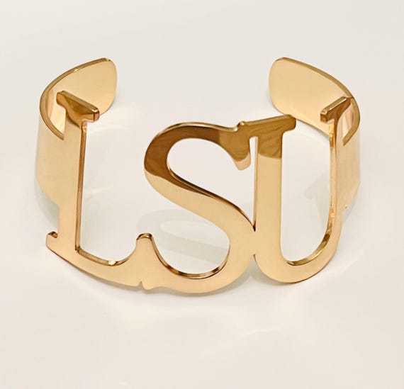 New! LSU Bangle Bracelets Cuff Bracelets Geaux Tigers GameDay LSU Gift Tiger Fans Louisiana State University Graduation LSU Bound Sizeable