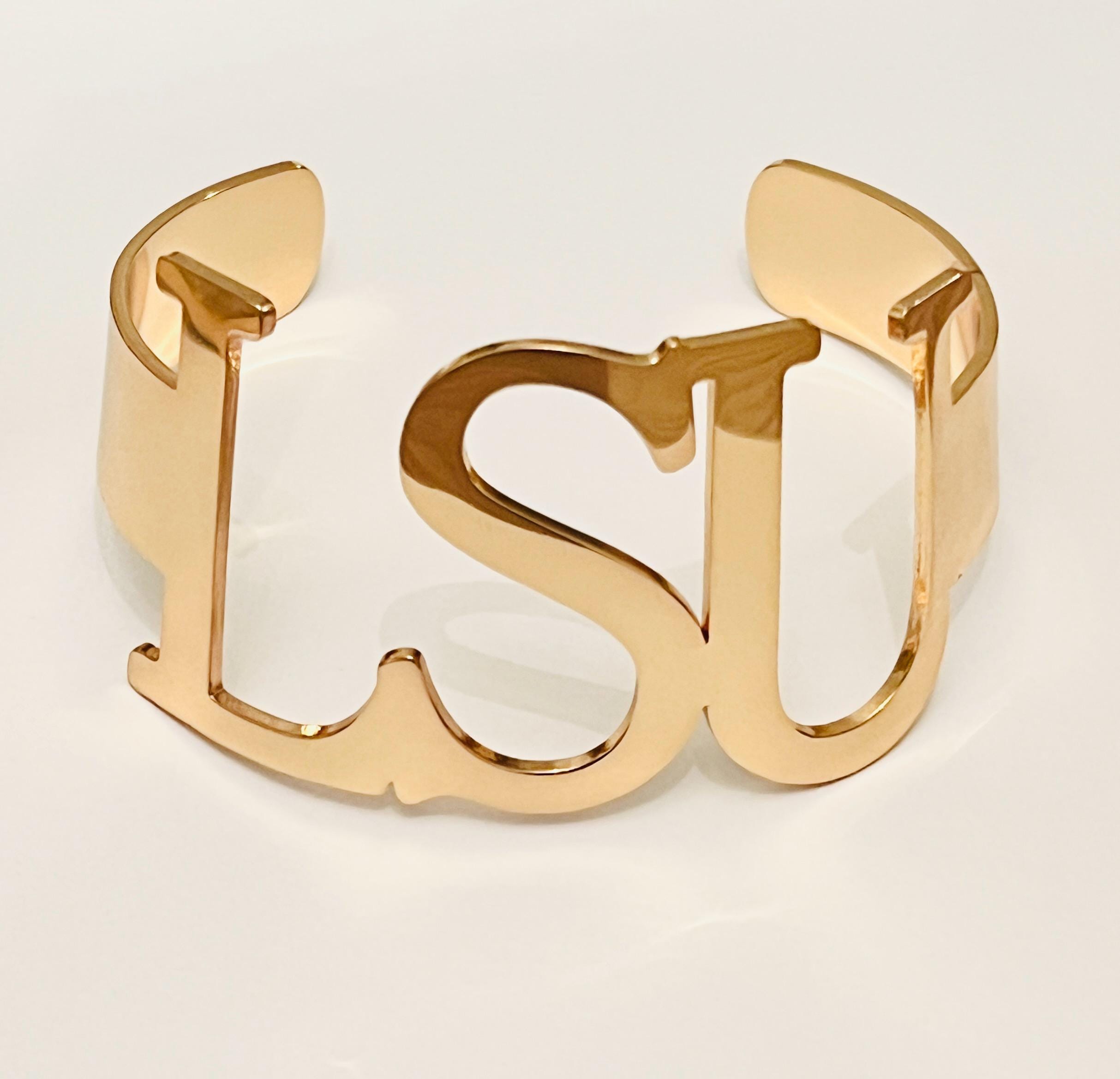 New! LSU Bangle Bracelets Cuff Bracelets Geaux Tigers GameDay LSU Gift Tiger Fans Louisiana State University Graduation LSU Bound Sizeable