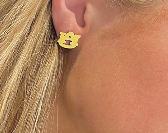 Classic Auburn Gold Stud Earrings Auburn Fan Gift War Eagle Auburn Football Hypoallergenic Earrings Officially Licensed