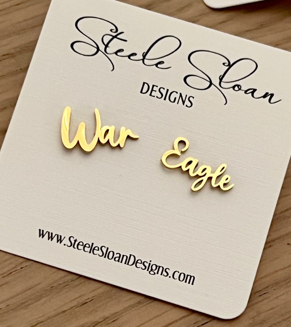 WAR EAGLE ADORABLE Auburn Gift for Auburn Fan War Eagle Earrings Auburn Football Hypoallergenic Gold Stud Earrings