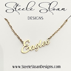 Eagles Name Necklace Eagles Fans Eagles GameDay Necklace Eagles Layer Necklace Tarnish Resistant Stainless Steel Gold or Silver