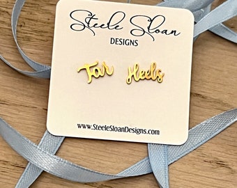 Tar Heels Gold Stud Earrings – UNC Hypoallergenic Jewelry, Officially Licensed