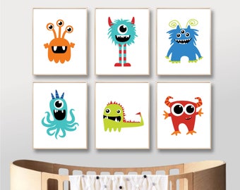 Monster Nursery Art, Cute Monster Nursery Printables, Downloadable Printable Poster, Digital Print Wall Art Baby Boy Girl / INSTANT DOWNLOAD