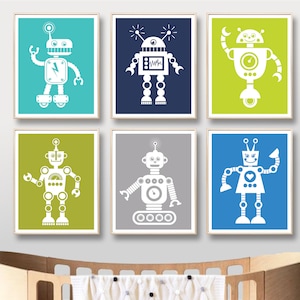 Robot Printable Art, Robots Digital Printables, Nursery Print Downloadable Digital Art Poster Print, Baby Boy Room Decor / INSTANT DOWNLOAD