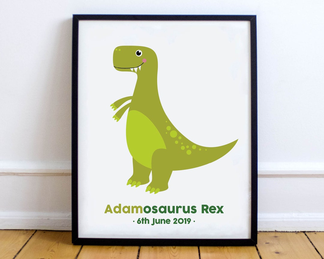 Dinosaur Printable Name Art Prints Dinosaurs Custom Name Nursery Art ...