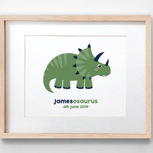 Dinosaur Printable Name Art Prints Dinosaurs Custom Name Nursery Art Digital Nursery Art Print Baby Boy Nursery Printable / INSTANT DOWNLOAD