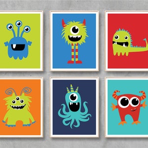 Monster Nursery Art, Cute Monster Nursery Printables, Downloadable Printable Poster, Digital Print Wall Art Baby Boy Girl / INSTANT DOWNLOAD
