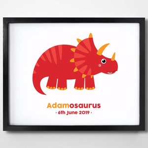Dinosaur Printable Name Art Prints Dinosaurs Custom Name Nursery Art ...