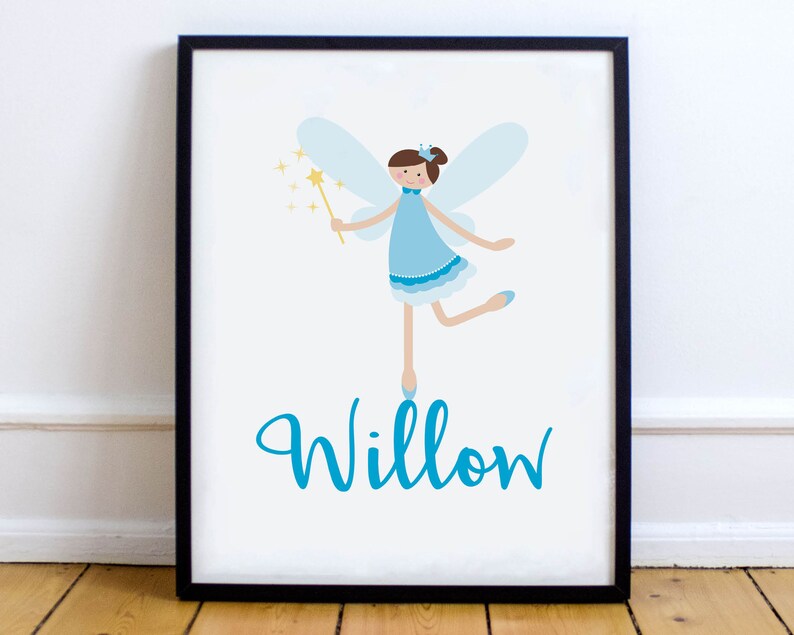 Fairy Printable Name Art Prints Pink Fairies Baby Girl Custom - Etsy