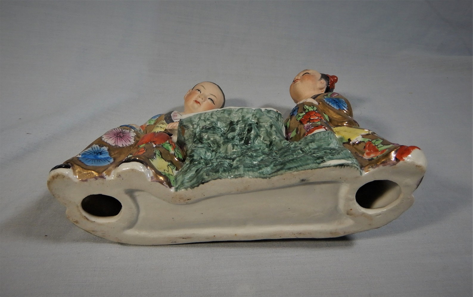 Antique Chinese porcelain figurines boys playing chess early Etsy