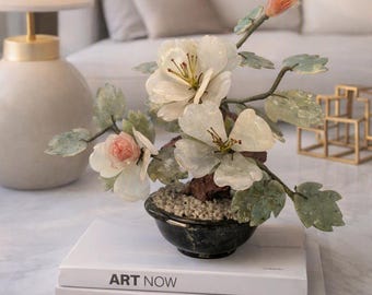 Jade Agate Potted Floral Home Decor