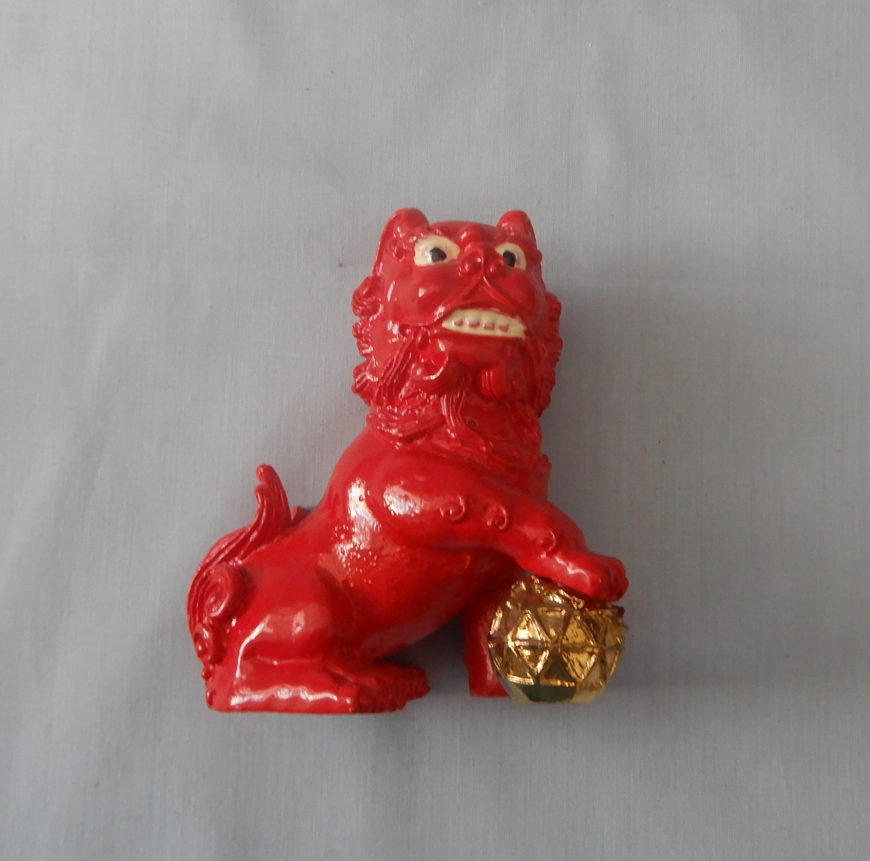 Vintage bronze foo dog with ball hand crafted painted circa Etsy