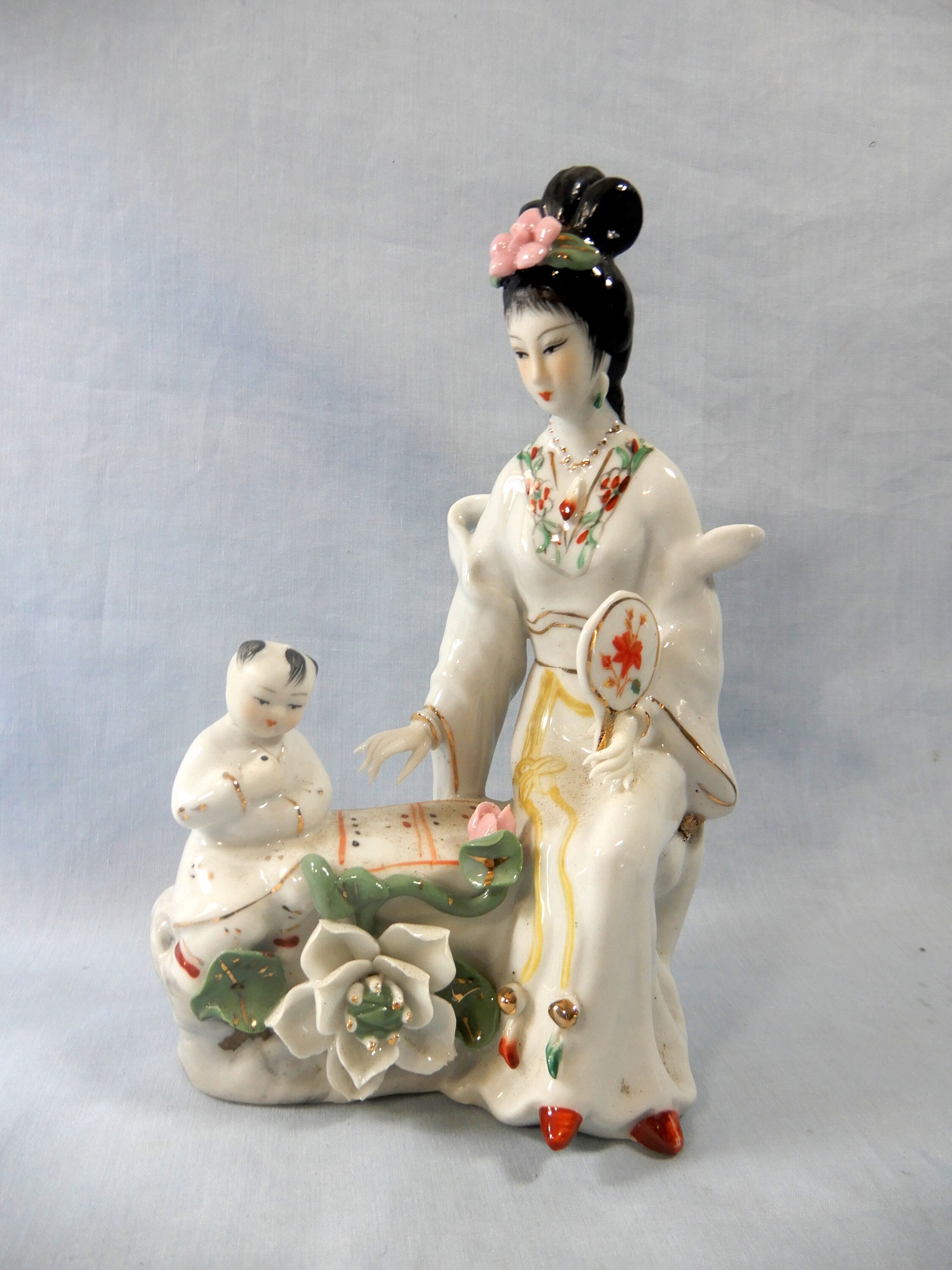 中国古玩　磁器人形　アンティーク 中国古玩 磁器人形 アンティーク Porcelain chinese lady