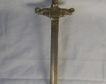 Antique vintage Medieval solid brass letter opener / dagger