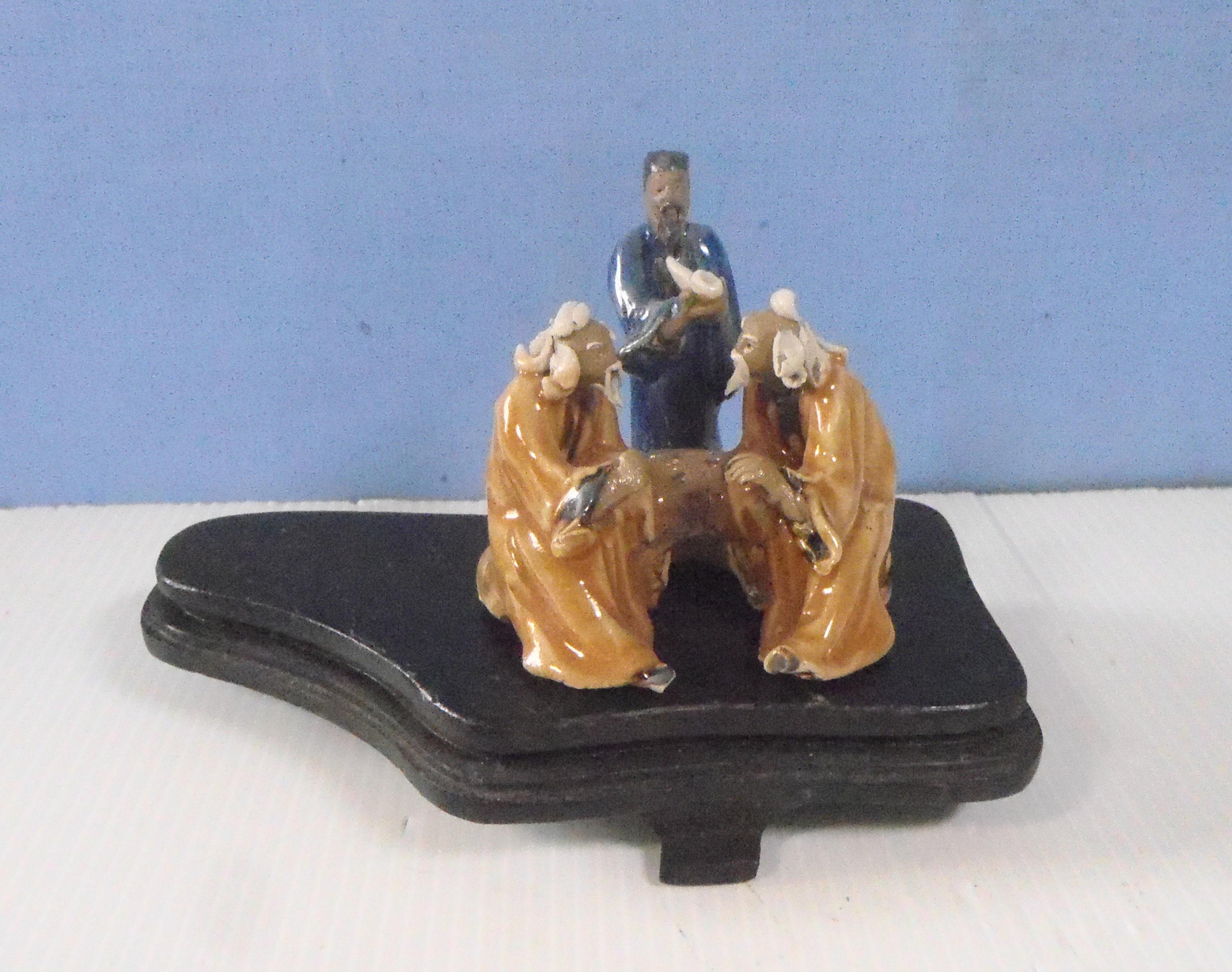 Vintage Shiwan Ceramic Bonsai Mudman Figurine Scholars Playing Etsy UK