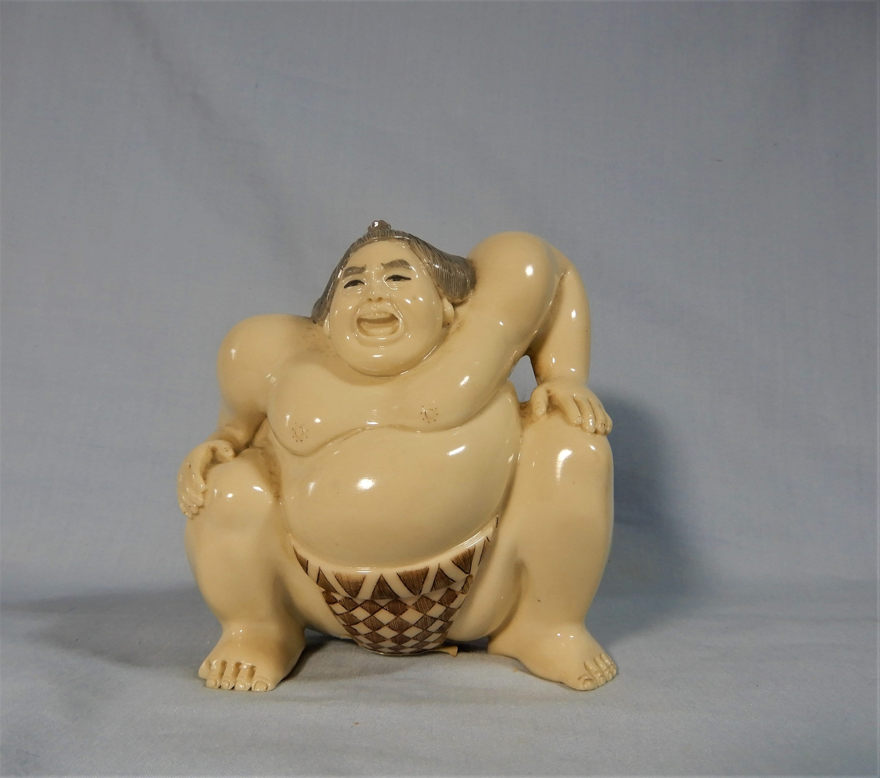 Antique Resin Japanese Hand Carved Netsuke Sumo Circa 1950s Etsy