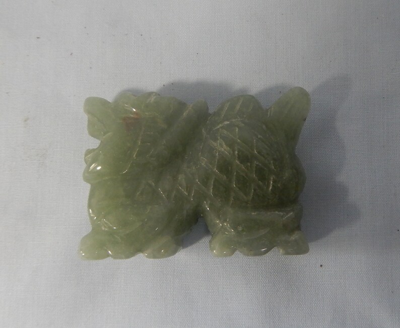 Vintagexui Jade Dragon Figurine Display Wood Stand Circa Late Etsy