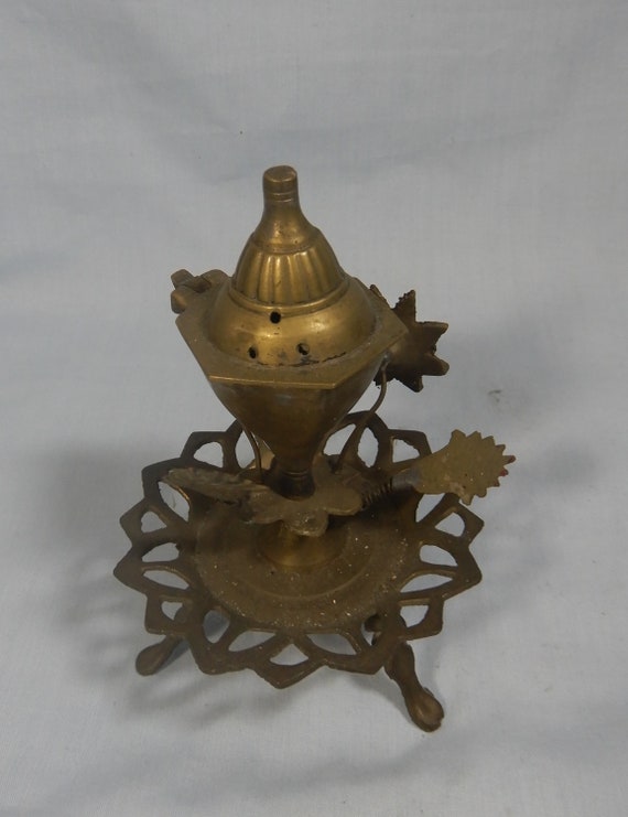 Antique Tibetan Brass Temple Incense Burner Circa Early 20 Etsy
