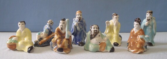 Vintage ceramic mudman 8 eight immortals late 1900-s retired discontinued u
