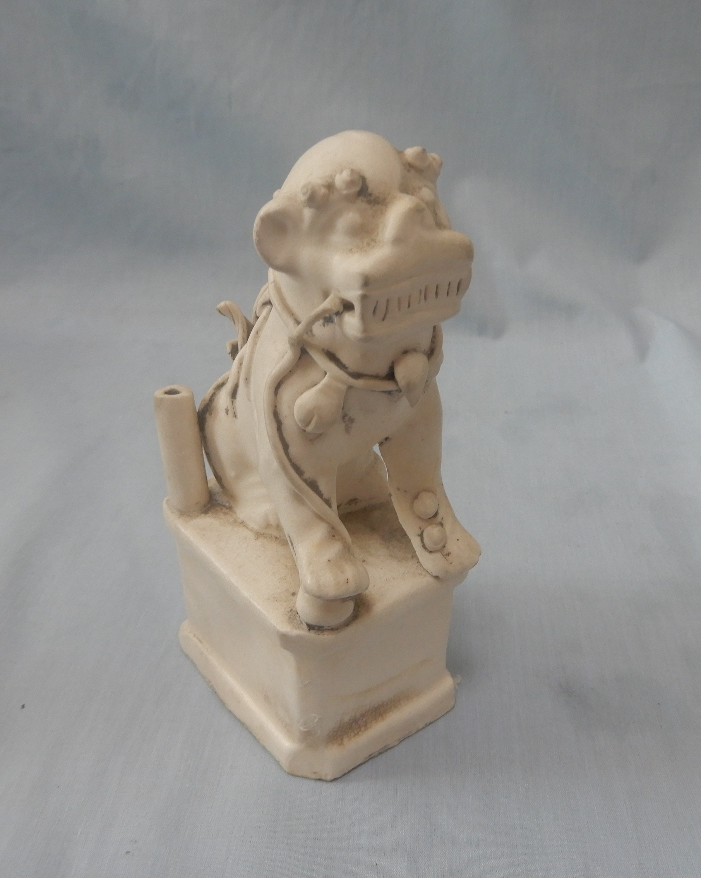 Antique Ceramic Foo Dogs Candle Holder Pair Circa Early 20th Etsy