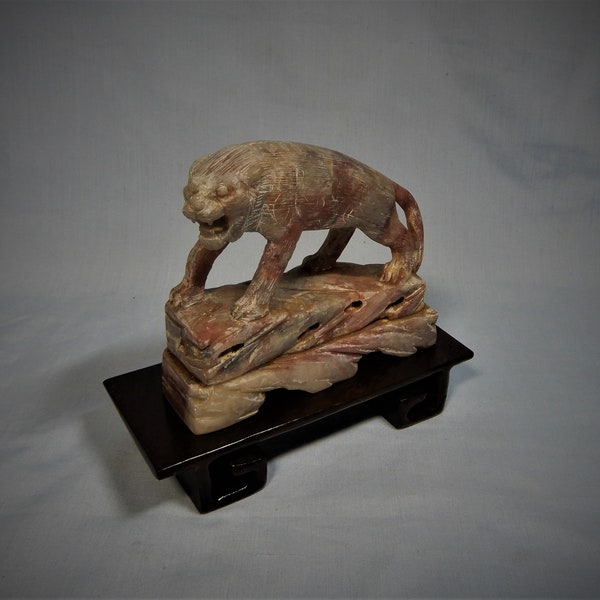 Antique Balin Stone wild animal hand carved circa 1920 - 40