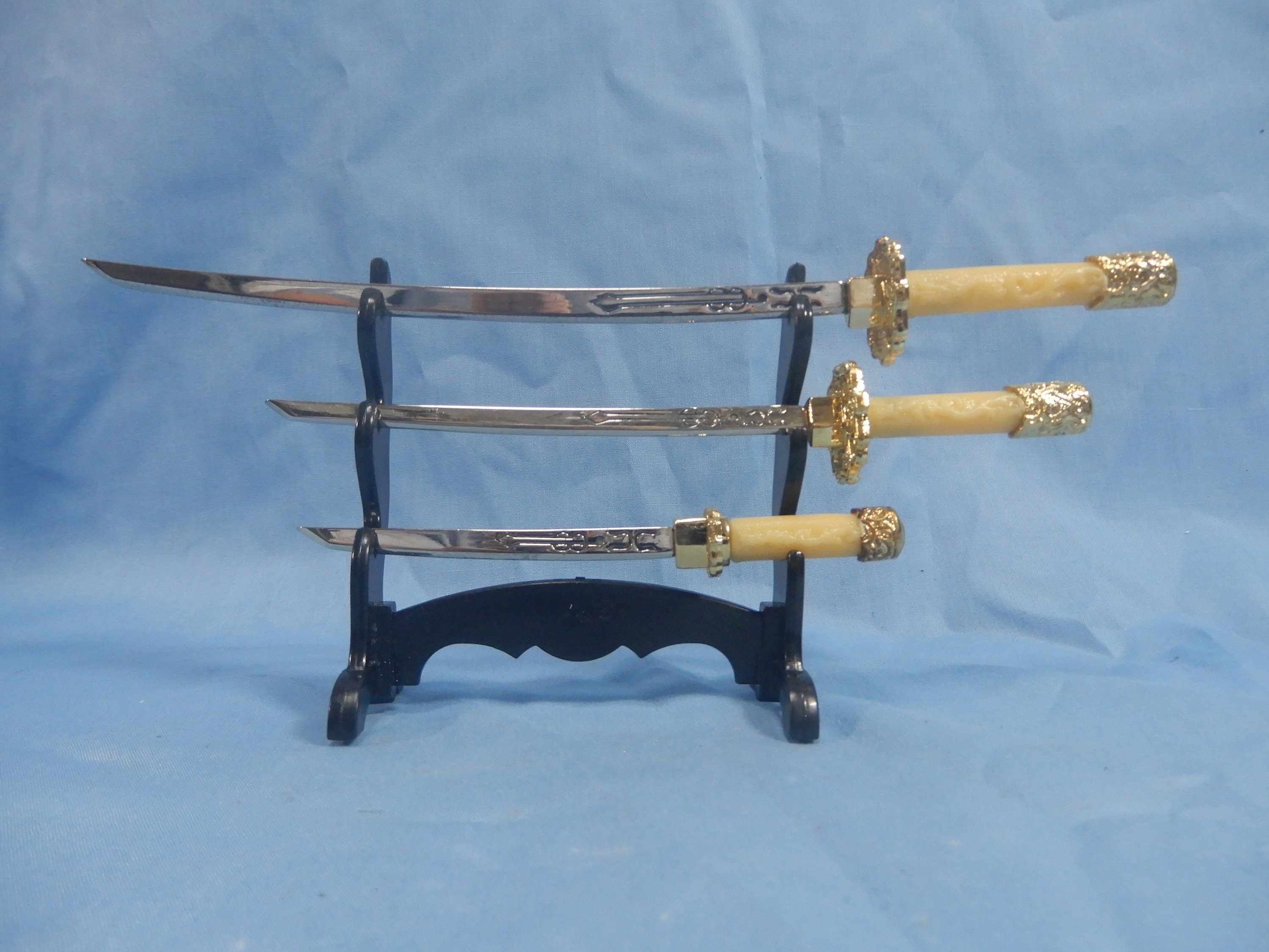Marto of Spain Set of 3 Japanese Katana Swords Miniature on