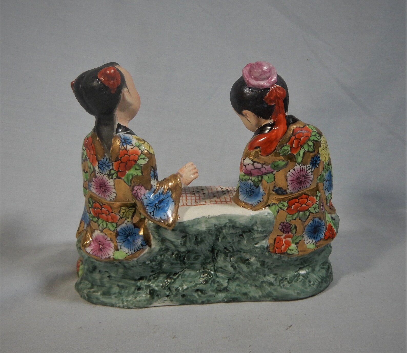 Antique Chinese porcelain figurines boys playing chess early Etsy