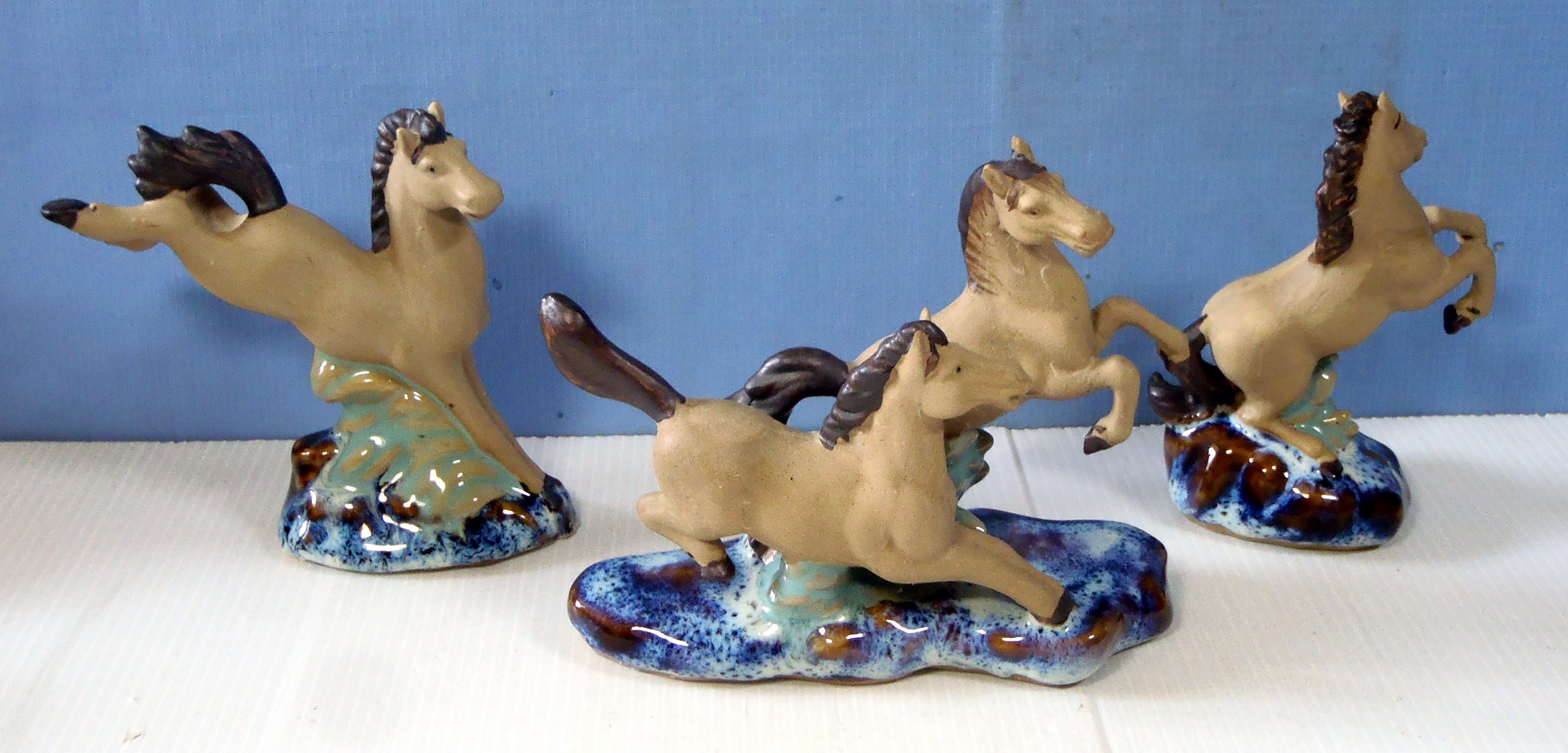 Vintage Ceramic Hand Crafted Hand Painted Set of 4 Horses Etsy