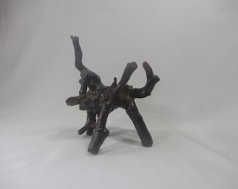 Vintage rootwood display stand hand carfted lacquered unused from old stock