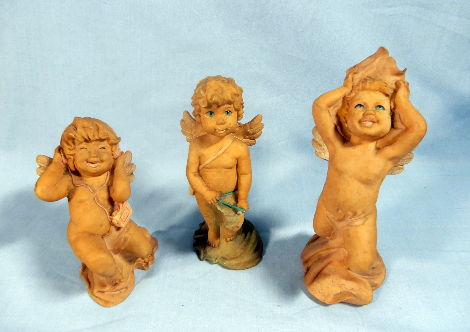 Vintage ceramic cherubs angels statues set of 3 circa mid Etsy