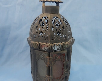 Antique copper candle lamp hand crafted circa early 20th Century retired used